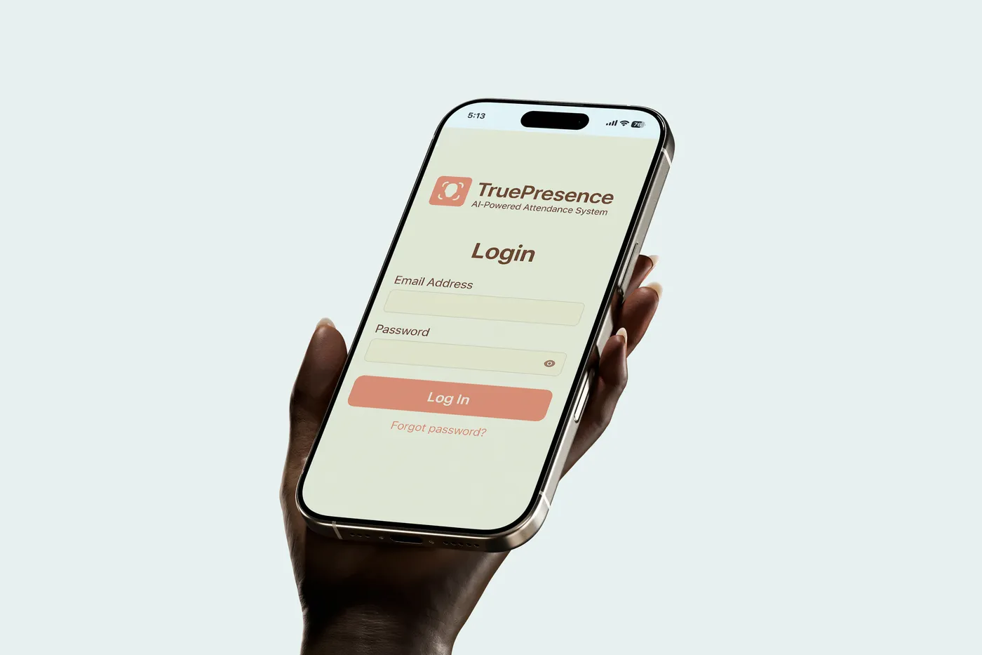 TruePresence Dashboard on phone